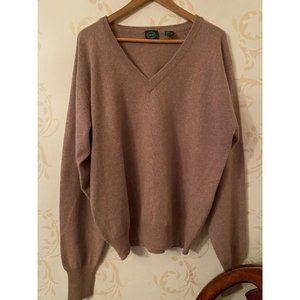 Saddles 100% Cashmere Beige Sweater Mens Size XL